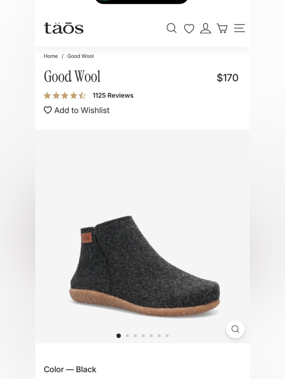 ❤️TAOS❤️ Good Woolly Boolly Bootie in Black Unisex Size 37